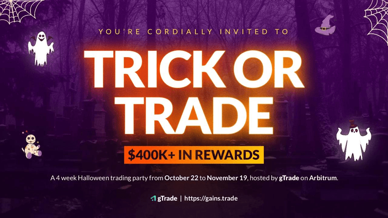 gTrade Unveils $400,000 “Trick or Trade” Halloween Contest on Arbitrum